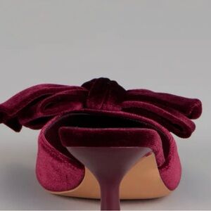 Forever 21 Red Velvet Mules with Bow